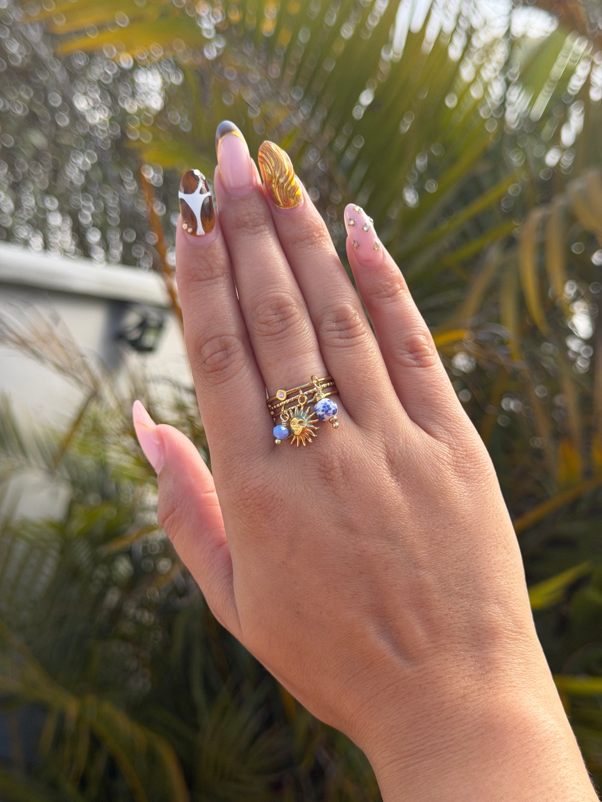 Bague breloque soleil