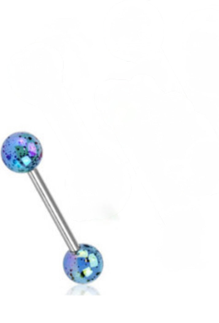Piercing langue bleu