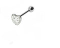 Piercing langue cœur clair