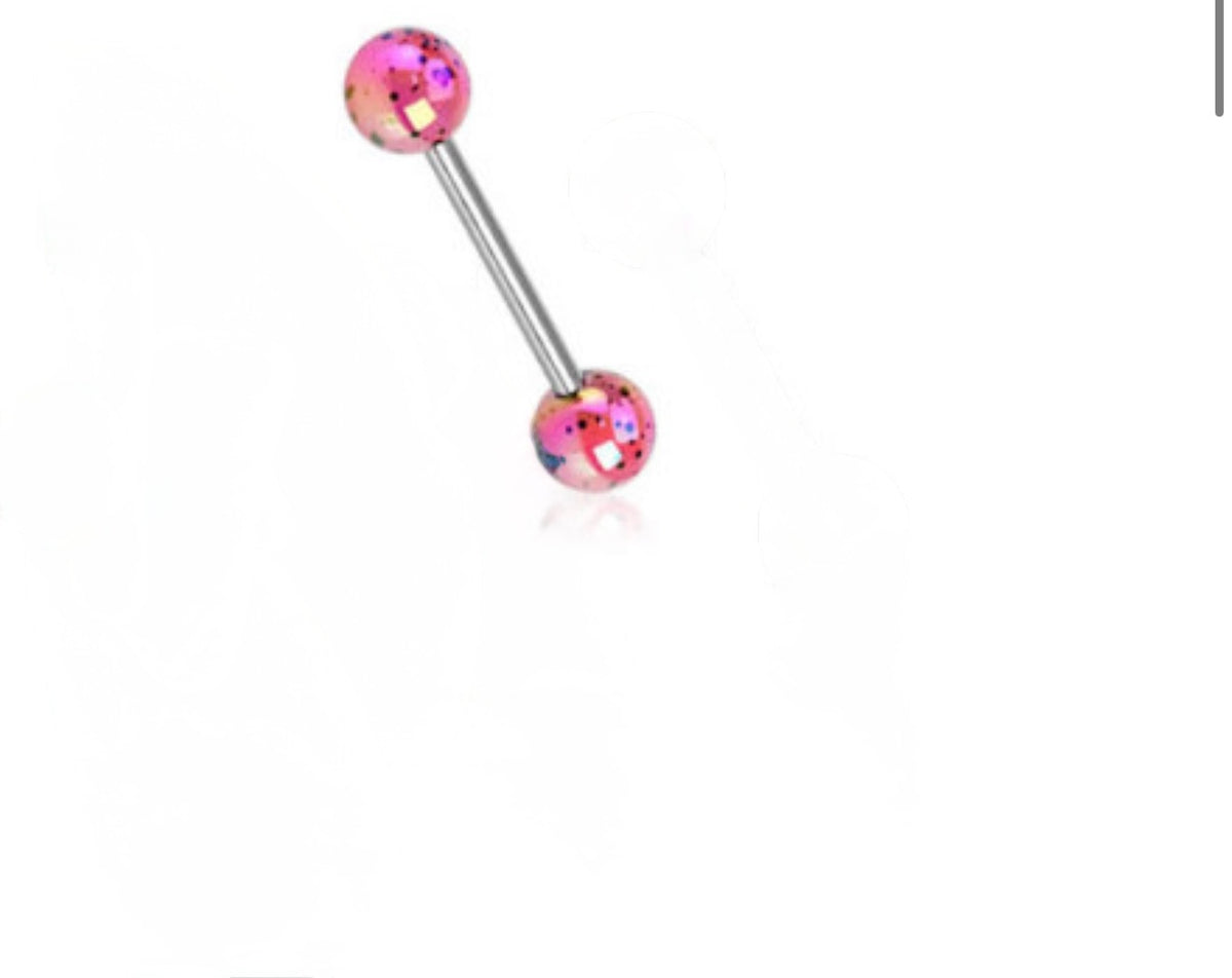 Piercing langue rose