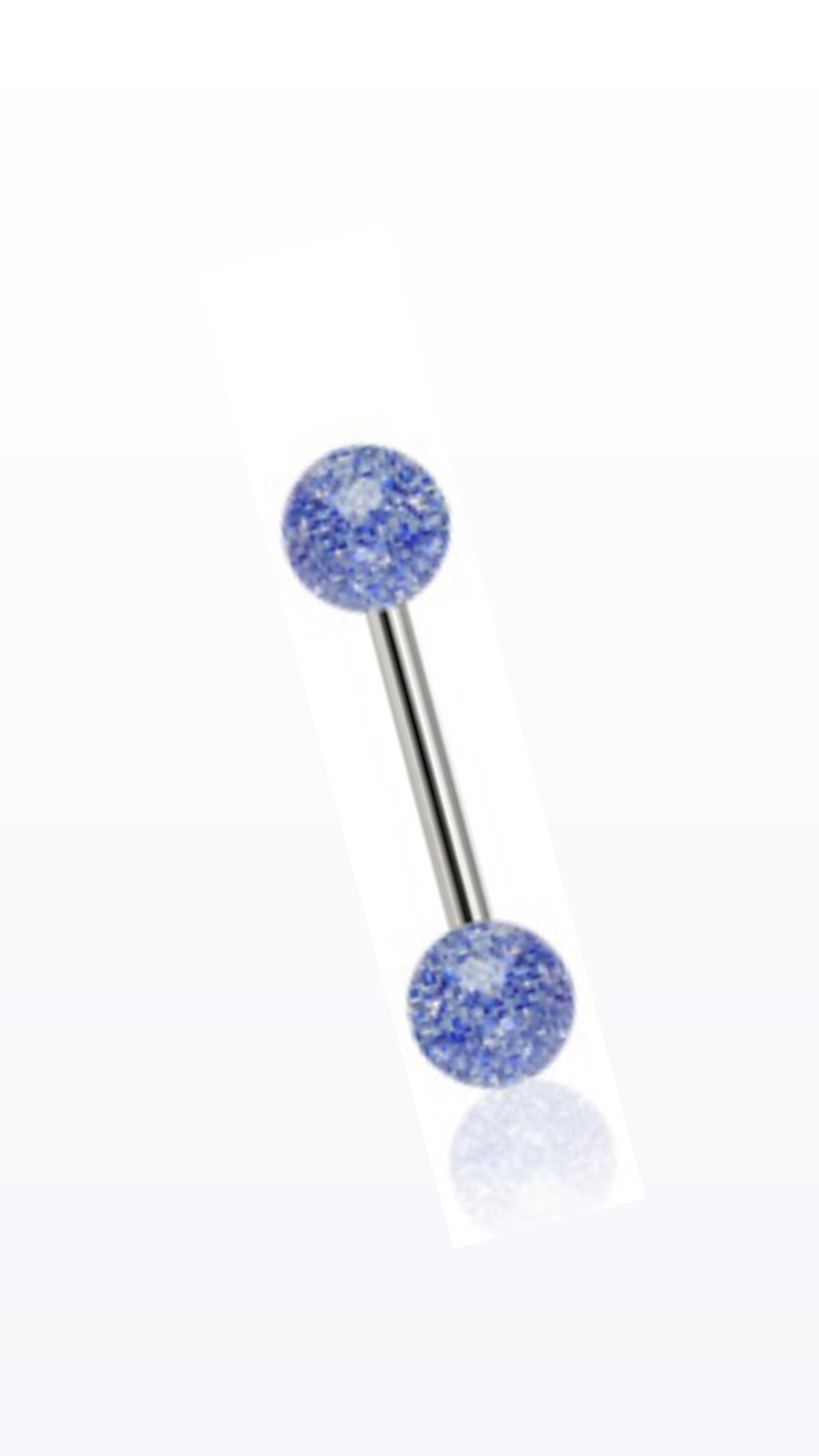 Piercing langue pailleté bleu