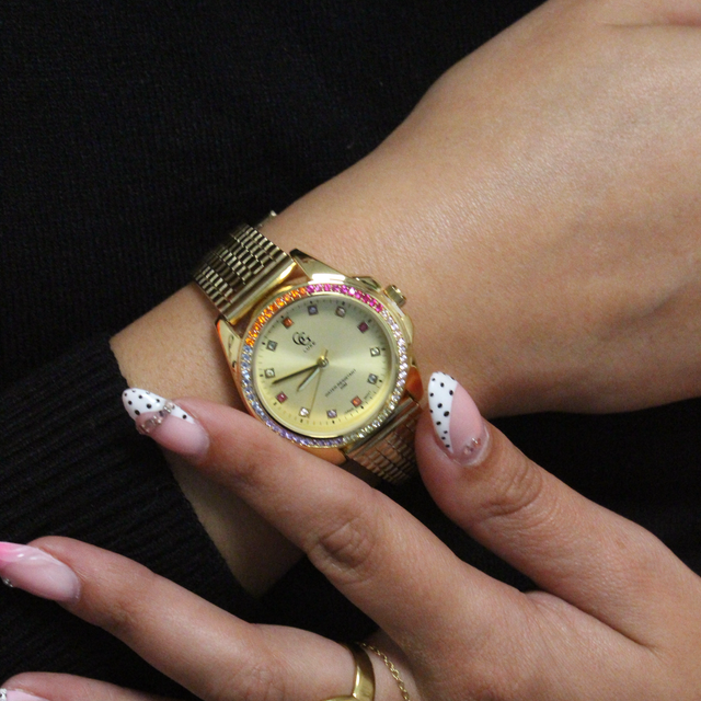 Montre rainbow cadran doré