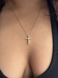 Collier croix mi strass