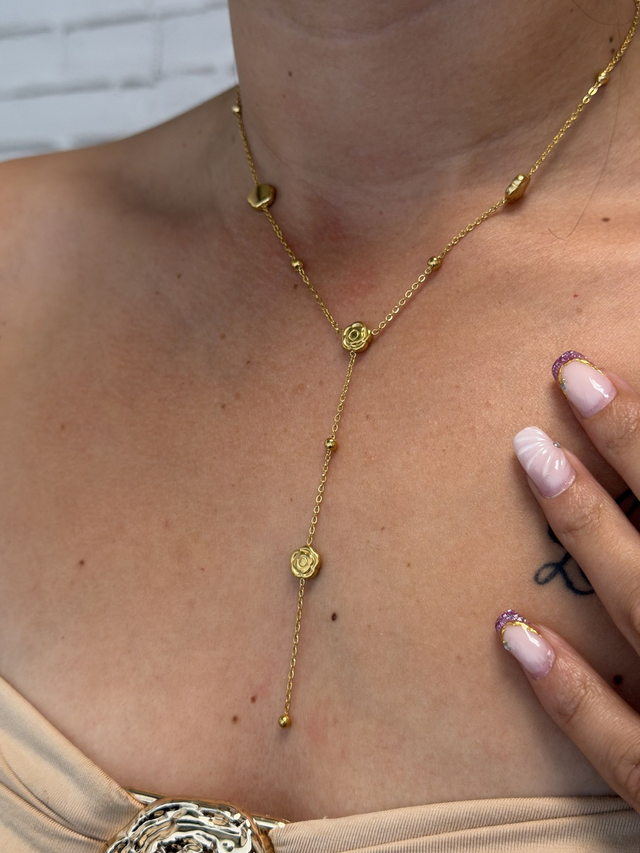 Collier Y rose