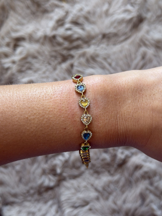 Bracelet cœur multicolore