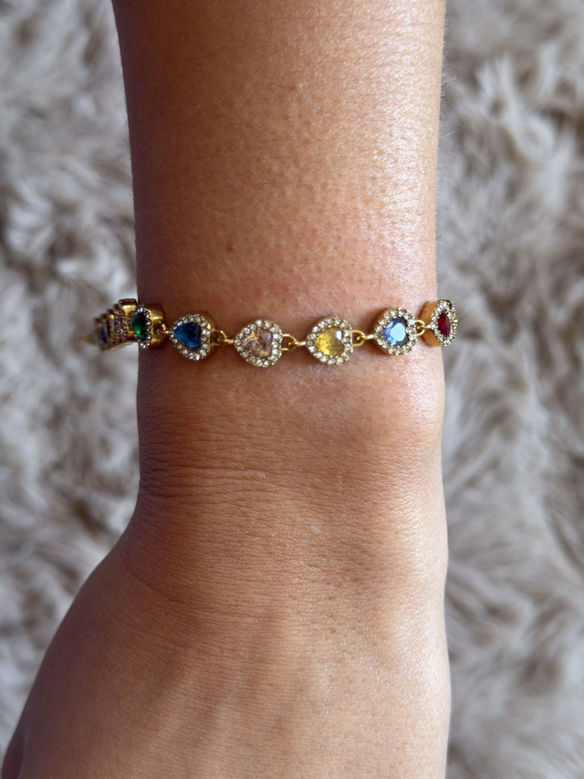 Bracelet cœur multicolore