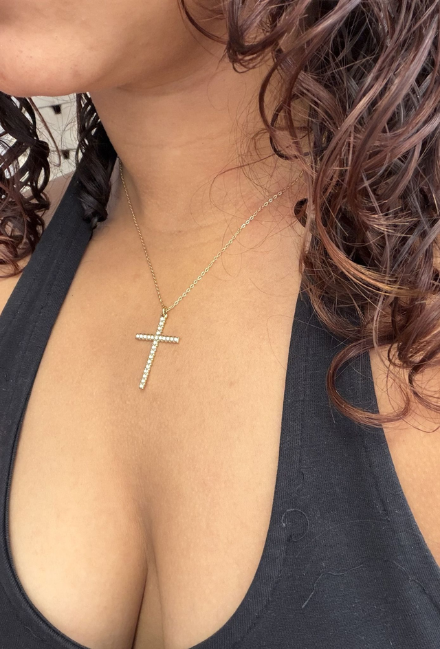 Collier croix fin