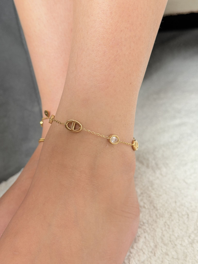 Chaîne de cheville strass