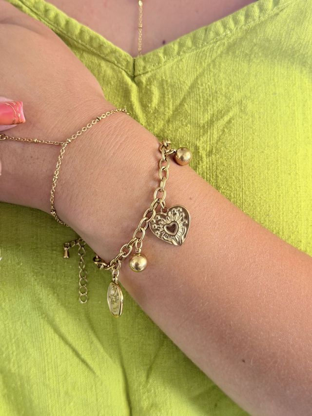 Bracelet breloques cœur