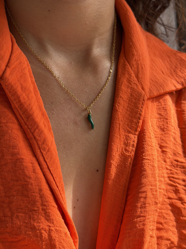 Collier piment vert